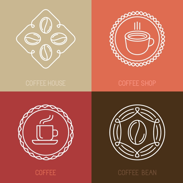 欧式咖啡元素图标图片