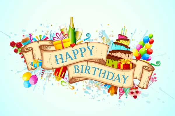 彩帶生日背景