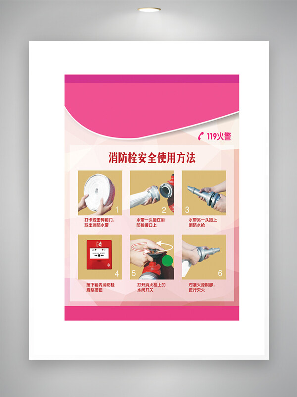 消防栓安全使用方法宣傳海報