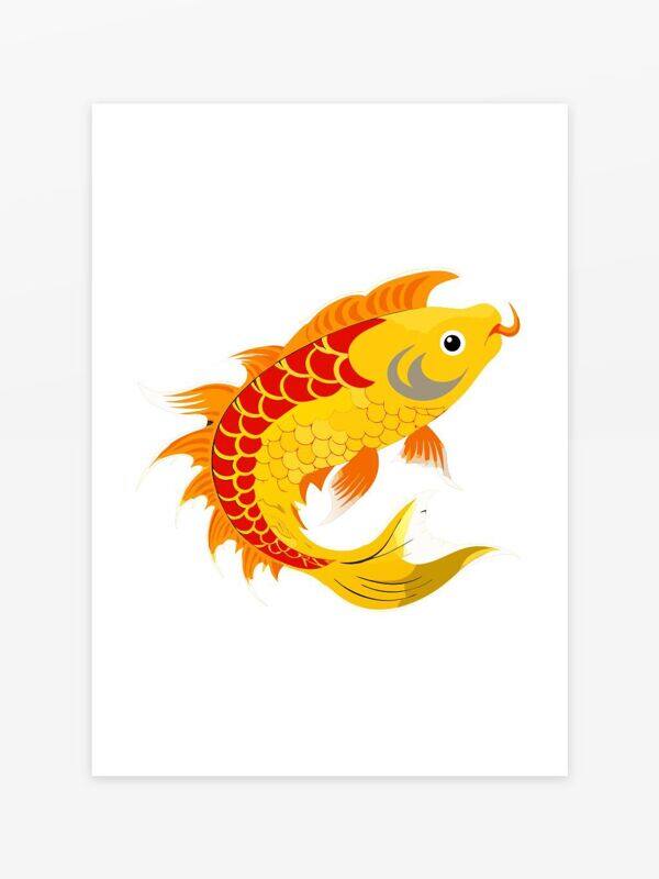 中國(guó)風(fēng)吉祥元素黃河鯉魚(yú)魚(yú)類(lèi)插畫(huà)