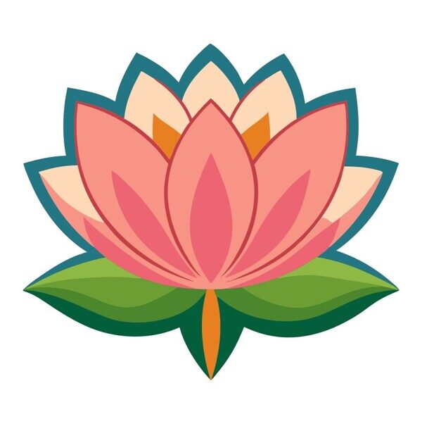簡(jiǎn)約清新風(fēng)格手繪粉色荷花插畫(huà)