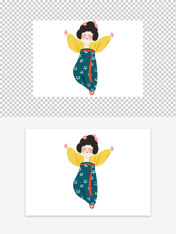 手舞足蹈的古代婦人