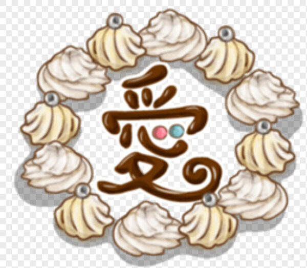 創(chuàng)意手繪用奶油花環(huán)包圍的巧克力裝飾