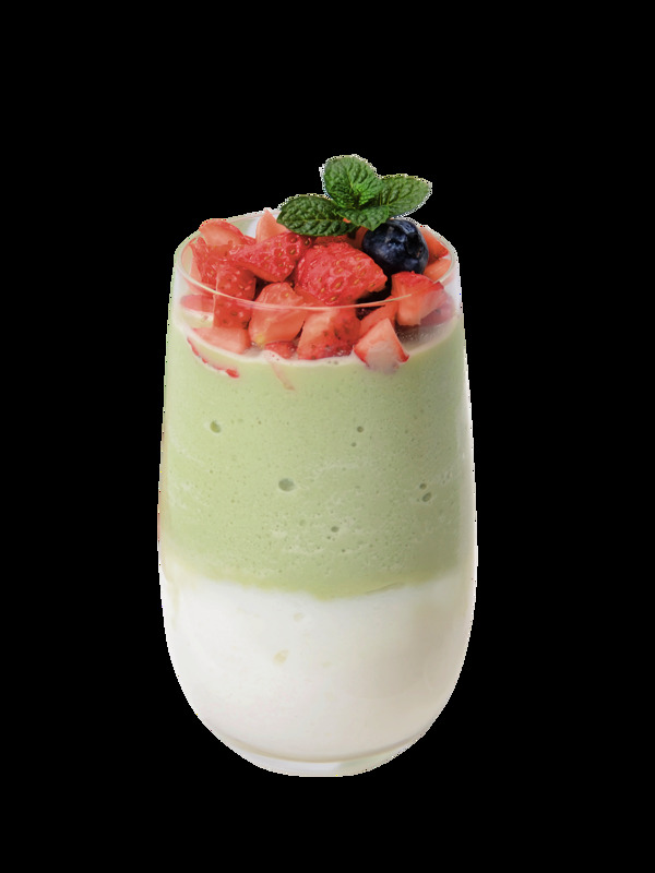 大顆草莓藍(lán)莓顆粒抹茶風(fēng)味飲品