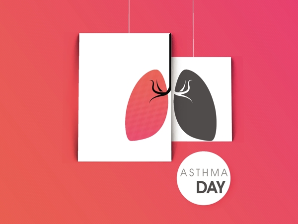 世界哮喘日肺造影向量