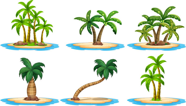 海島棕櫚樹矢量素材