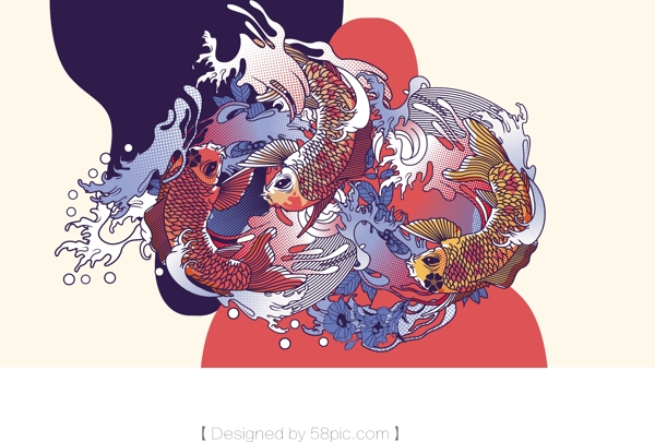 鯉魚插畫