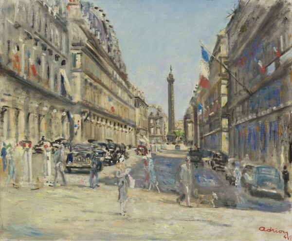 巴黎大街油画图片