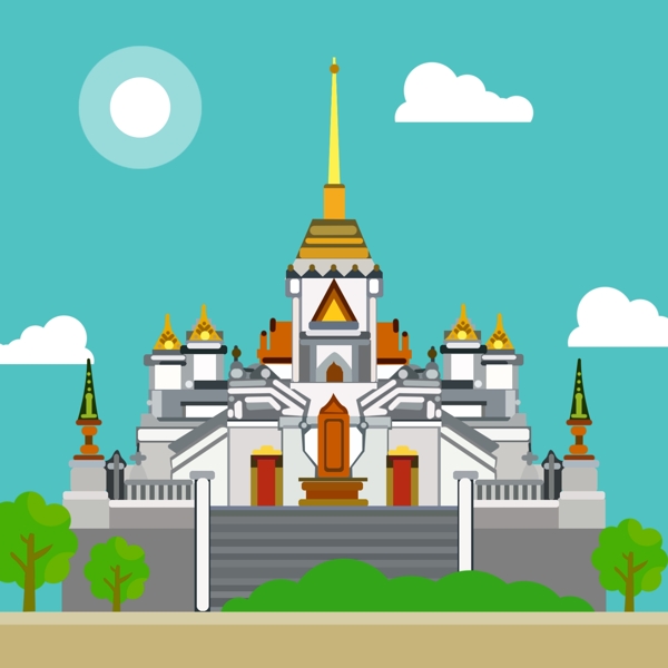 泰国建筑宏伟的宫殿