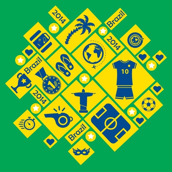 2014巴西世界杯元素图标矢量图