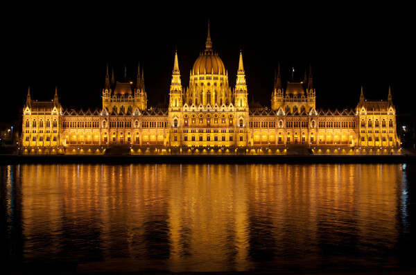 布达佩斯国会大厦夜景图片