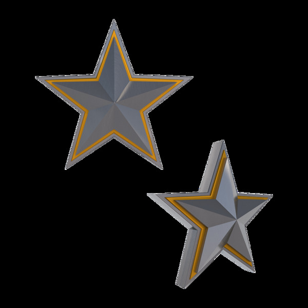 金属立体质感五角星装饰图案
