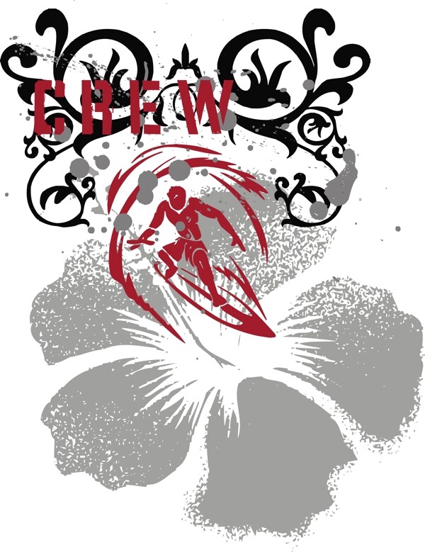 印花矢量圖圖案概括花卉文字英文免費(fèi)素材