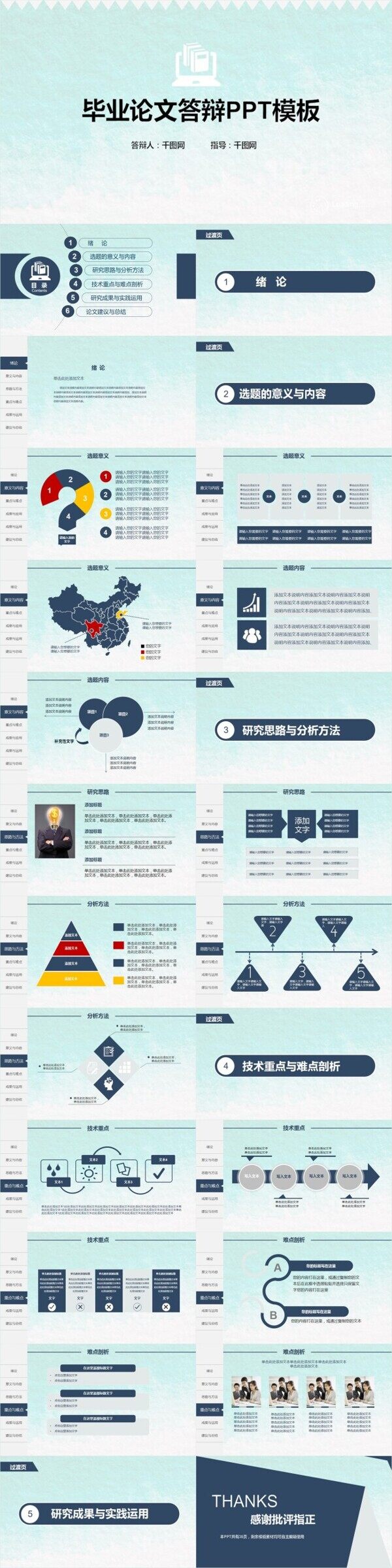 畢業(yè)論文答辯PPT模板素材