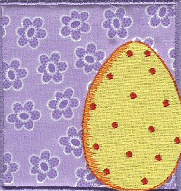 绣花贴布鸡蛋黄色紫色免费素材