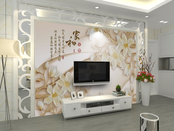 時(shí)尚簡(jiǎn)約歐式背景墻樣機(jī)