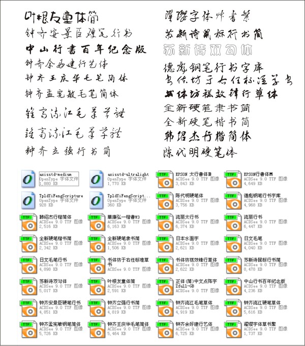 2014精選32款書法字體