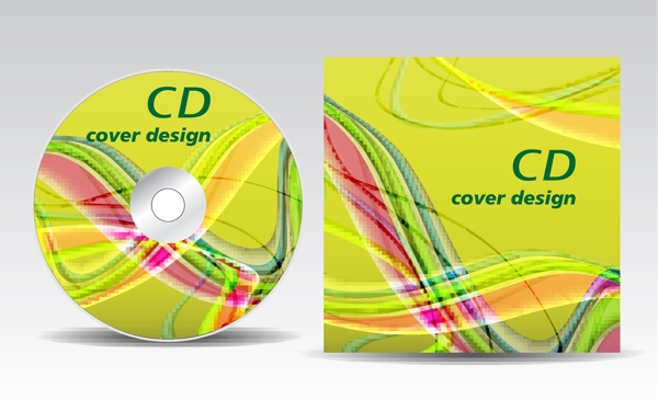 动感纹样CD包装设计矢量素材