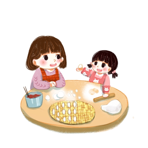 立冬时节和妈妈一起包饺子