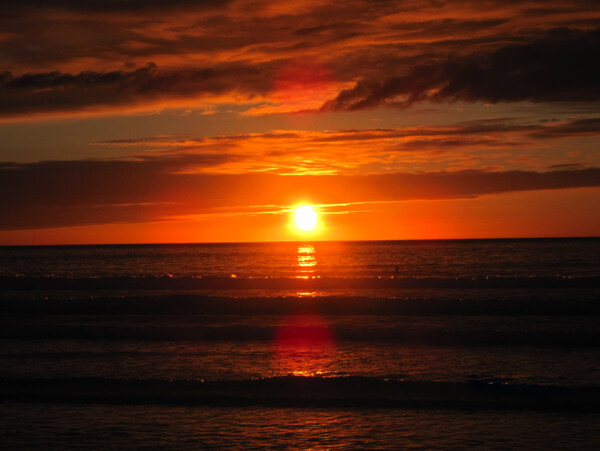 夕阳海岸美景图片