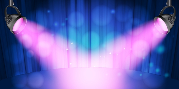 蓝色底纹粉色灯光舞台背景素材