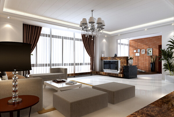 室内设计客厅3d素材装饰素材124