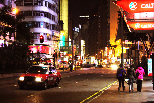 香港夜晚街景图片