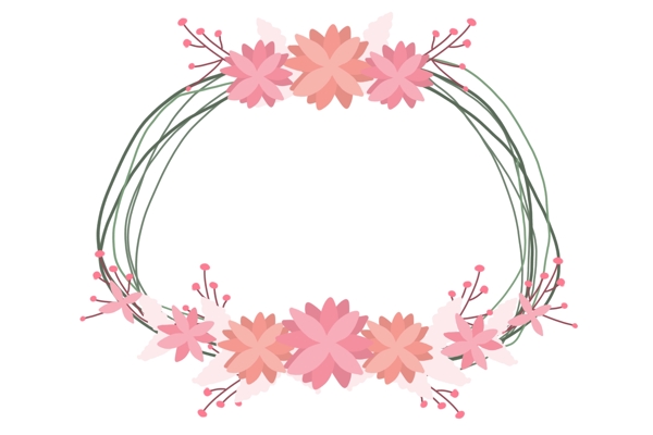粉色花卉装饰花环
