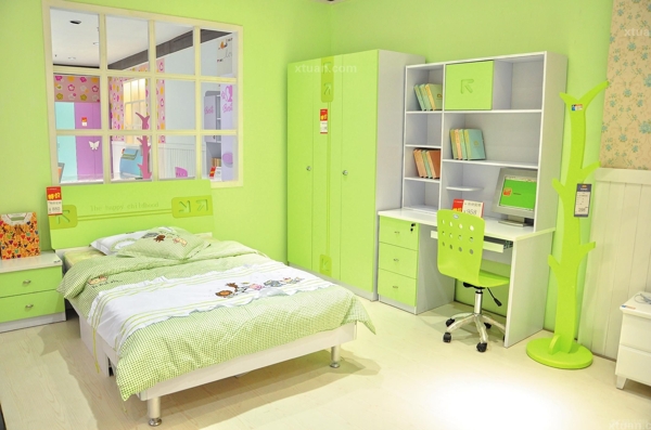 绿色儿童卧室