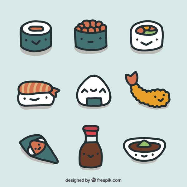 日本手工绘制的食物