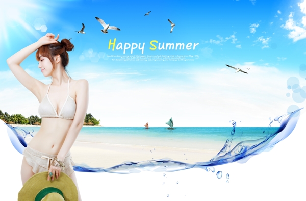 夏季美女海报图片