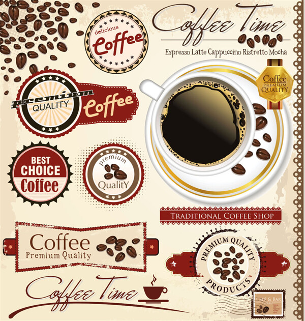 咖啡美食标签图片