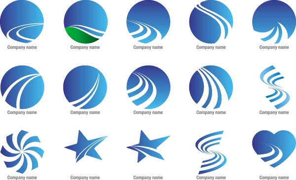 蓝色logo标志图案矢量素材