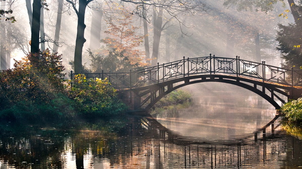 小桥流水风景图图片