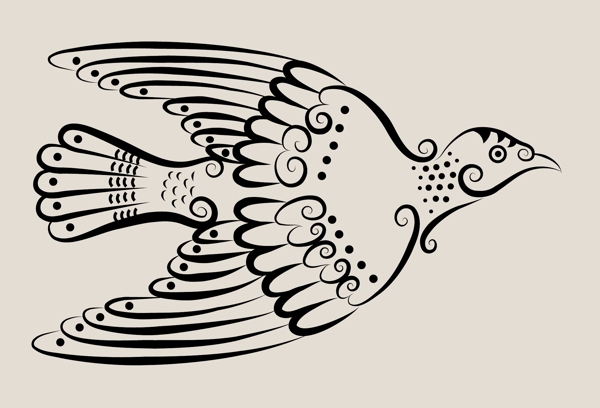 矢量素材手绘燕子花纹