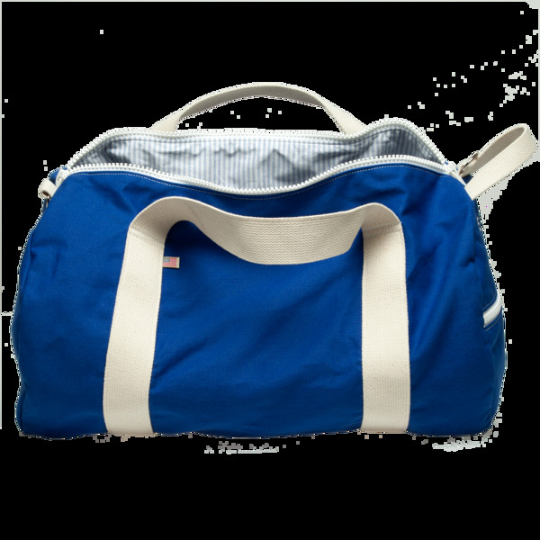 蓝色帆布行李袋免抠png透明图层素材