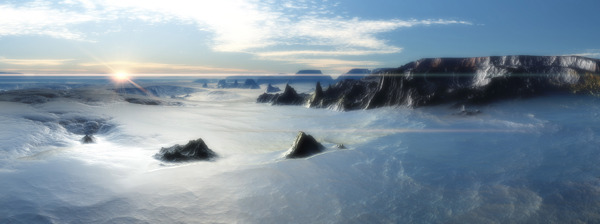 南极洲海洋冰山阳光