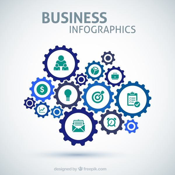 商务齿轮组设计矢量图