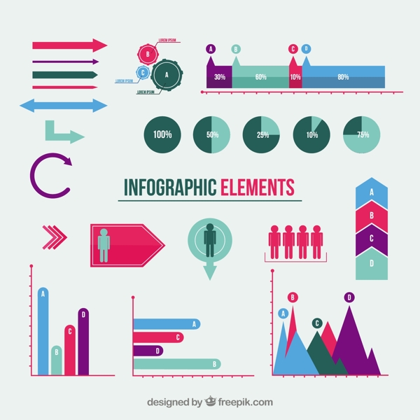 在平面设计丰富多彩的图表元素