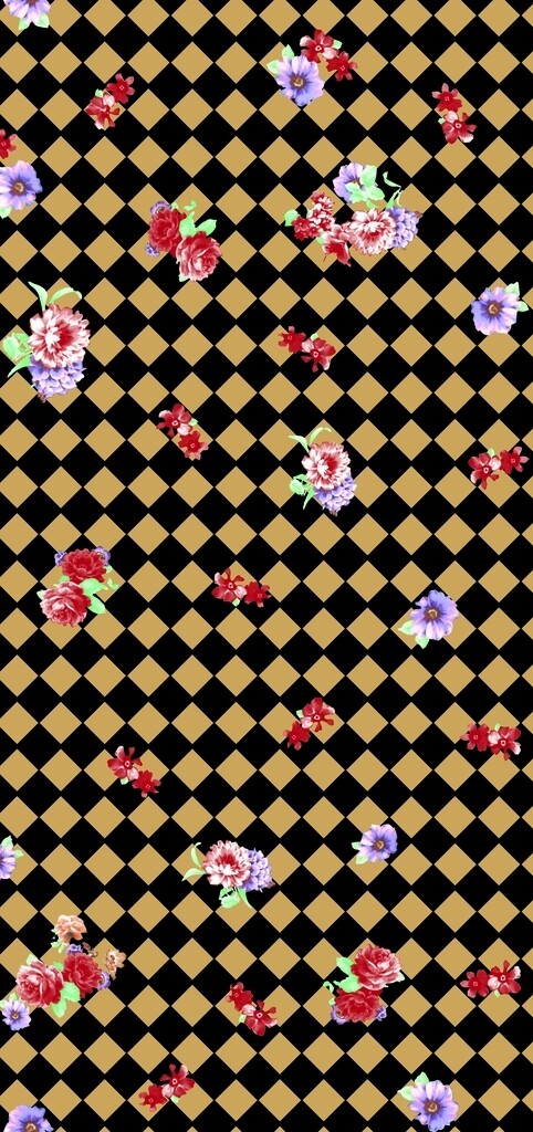 格子花卉背景图片