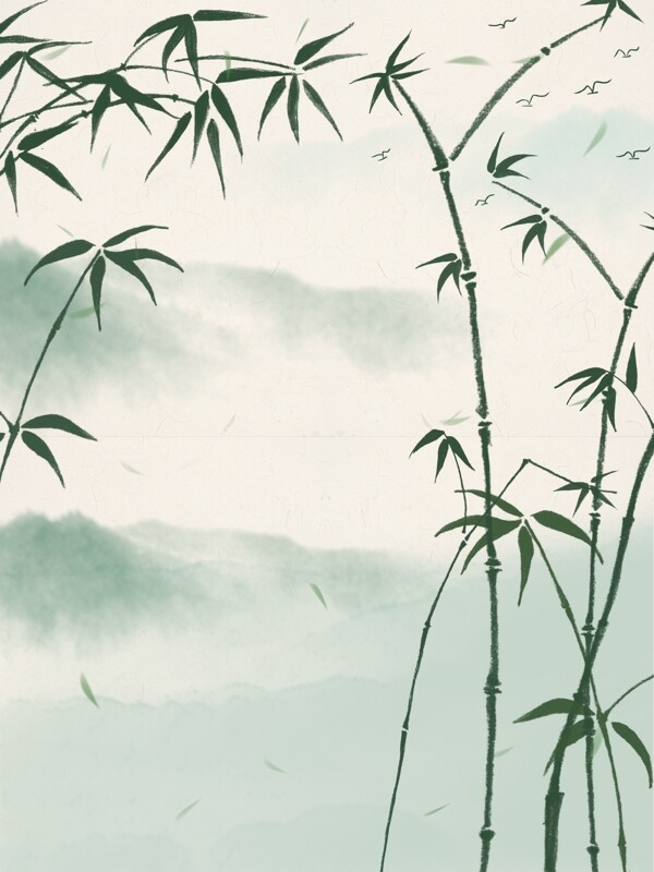 手绘竹子背景设计