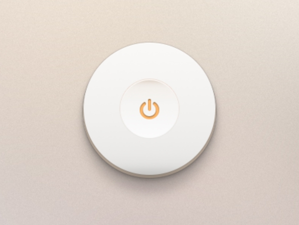 电源开关按钮的白色圆形