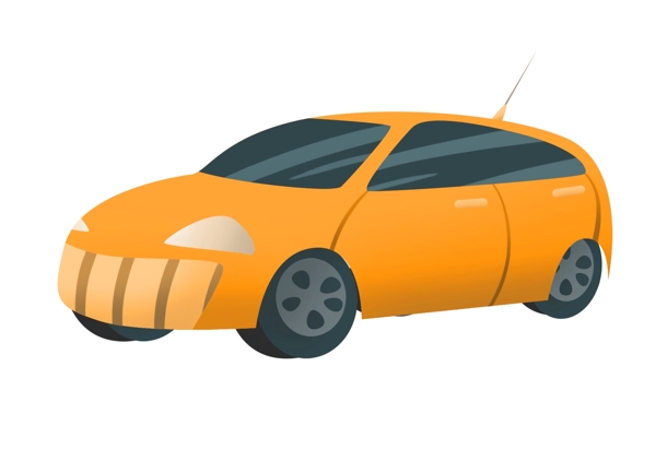 橙色的小汽车插画