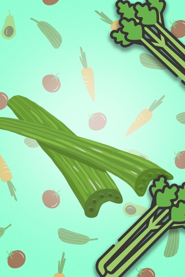 三月蔬菜卡通简约背景