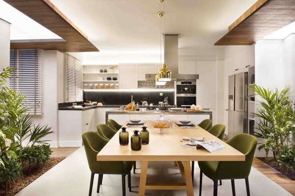 现代家居开放式厨房餐厅装修效果图