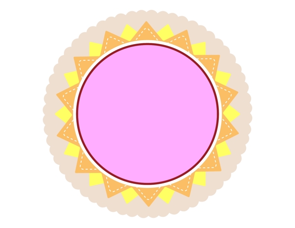 矢量粉色花纹边框元素
