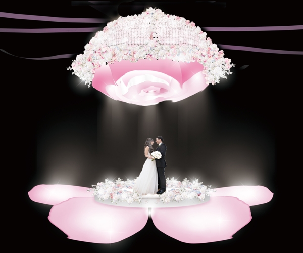 花瓣浪漫婚礼中心舞台设计效果图