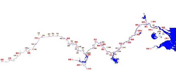 长江内河航道示意图