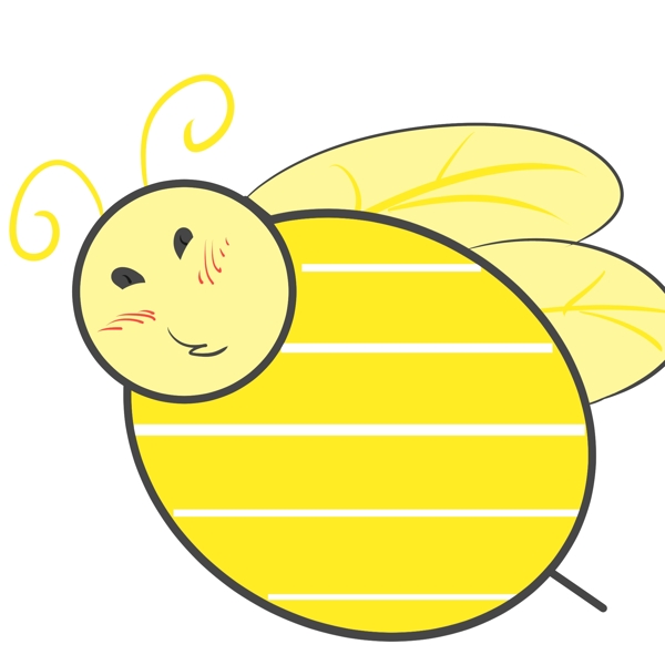便签蜜蜂卡通插画