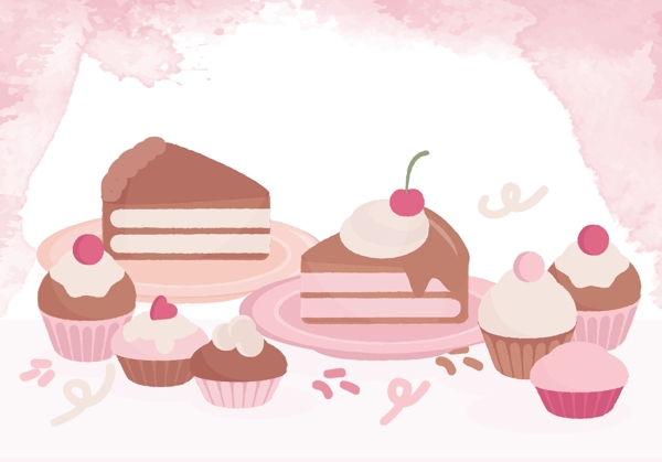 粉色甜美糖果蛋糕
